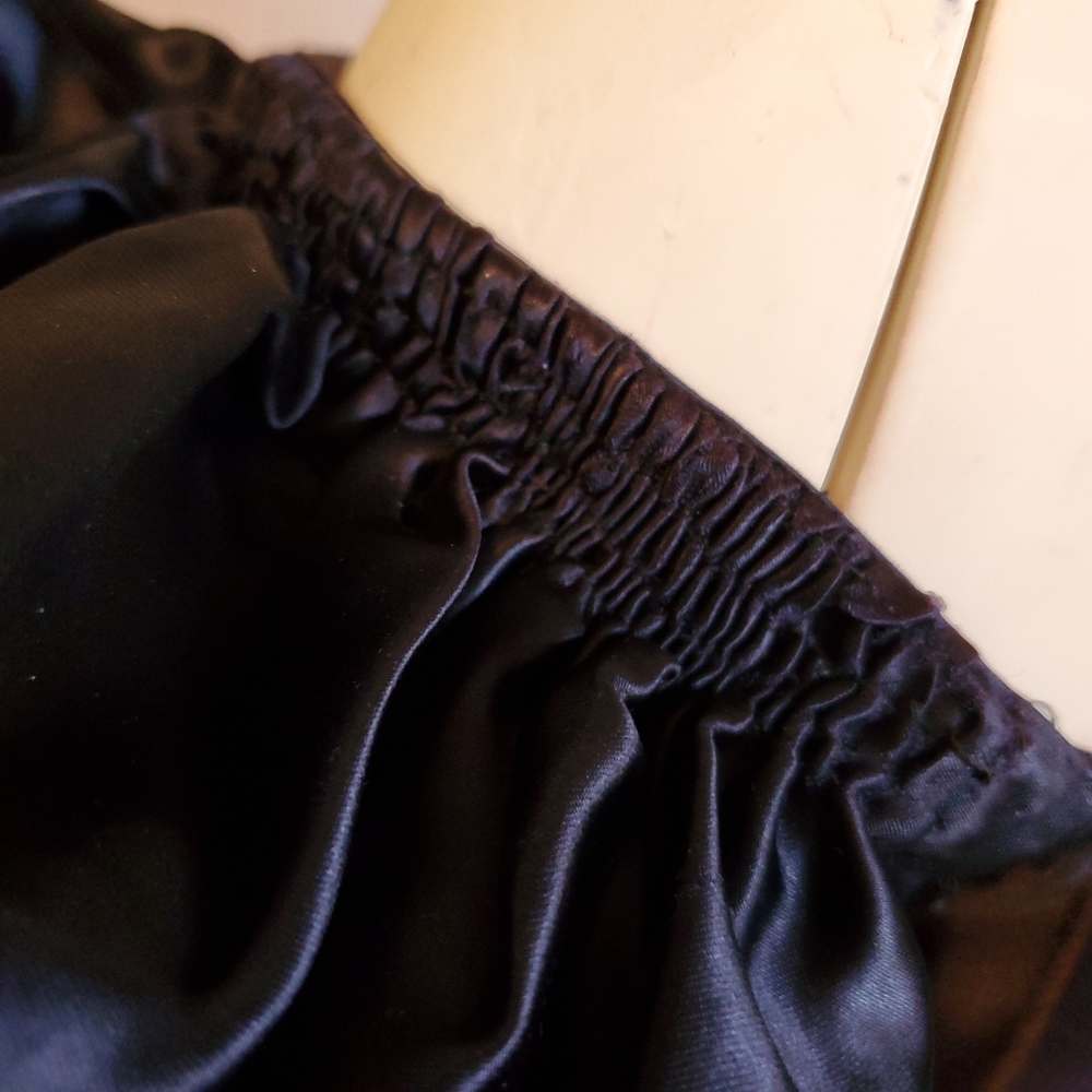 Vintage 30s Inky Black Satin Gown - Picture 9 of 13